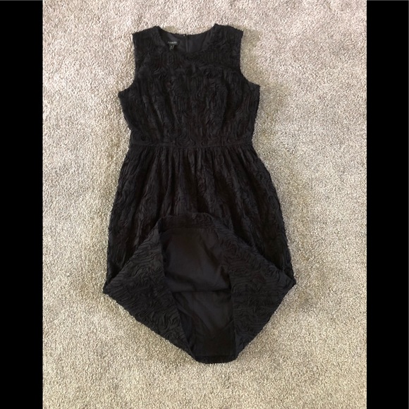 TALBOTS 100%Cotton Dress size 2 Textured Flowers  black Classic - Picture 9 of 13